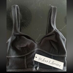 NWT For Love And Lemons Bralette $125 Size XXS Ribbed Sporty Crop top Sweetheart